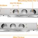 30in Stainless Steel Straight Spring Loaded Mud Flap Hanger 2 1/2in Bolt Spacing Bracket Mudflap Holder with Light Cutouts for Semi Trucks (Round)