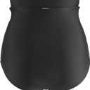 RELLECIGA Women's High Waisted Bikini Bottom Tummy Control Ruched Full Coverage Swim Bottom (Black, S)
