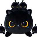 Black Cat Plush Cute Cat Stuffed Animal with 4 Baby Soft Pillow Christmas, Thanksgiving, Birthday Gift for Girls Boys Kids Decor