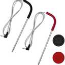 LESYAO 2-Pack Meat Thermometer Replacement for Pit Boss Pellet Grills and Smokers, 3.5 mm Plug Waterproof Probes with 2 Pack Probe Grommets