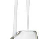 Clorox Toilet Bowl Brush & Plunger Combo Set with Storage Caddy - Toilet Plunger for Bathroom, Bathroom Organizers & Storage, Bathroom Accessories, Toilet Unclogger, Long Handled Toilet Brush (1-Pack, White/Gray)