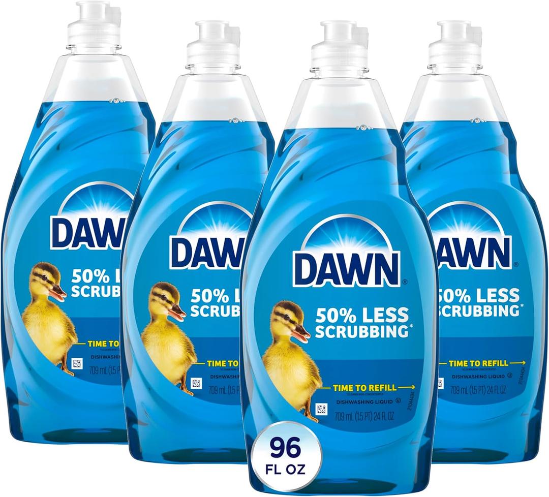 Dawn Ultra Dish Soap, Dishwashing Liquid, Original, Dish Soap Liquid, Dish Soap Refill, 4x24 Fl Oz Bundle