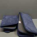 Yimobra Memory Foam Bath Mat Set 2 Piece - Super Soft Absorbent Quick Dry Bathroom Toilet Rugs, Machine Washable Non Slip Floor Carpet for Tub Shower & Single Sink (31.5x20 & 24x20, Denim Blue)