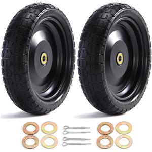 Flat Free Wheelbarrow Tires for Gorilla Carts - Compatible with Lawn & Garden Carts, Hand Trucks, Generators & More by Steerling Tire Co. (10")
