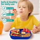 2 x Generic DifaBella Kids Lunch Box with Antispill Lid, Bento Box for Kids with 4 Compartments BPA-Free Plastic, Spoon & Fork Included, Compact and Colorful Meal Container (Blue), 8.66 x 5.9 x 2.7