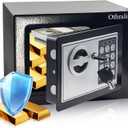 Small Safe Box for Money, 0.23 Cu Ft Mini Kids Safes Security Safety Lock Box for Home Dorm Use, Hidden Wall Personal Money Safe with Keys & Code for Cash Jewelry Gun Office Hotel (Black)