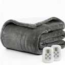 Heated Blanket Electric Blanket Queen Size 84"x90" Fast Heating Electric Blanket with Dual Control 10 Heat Levels & 10 Hours Auto-Off Overheat Protection Cozy Soft Flannel Heated Throw Blanket