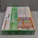 6 IN 1 Bamboo Baggie Organizer for Drawer with Labels, Expandable Storage Bag Organizer with Aluminum Foil and Saran Wrap Cutter Compatible with Quart, Gallon, Sandwich and Snack Size Bags