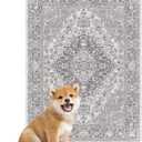 nunubaby Washable Pee Pads for Dogs, Stylish, Non-Slip and Leak-Proof Pee Pads. Reusable Potty Pads for Dogs for Crates and Floors.(Brown/Geo, 18" x24")