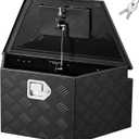 VEVOR Trailer Tongue Box, Heavy Duty Trailer Tongue Tool Box Storage Organizer with Lock & Keys, Utility Tool Chest for Pickup Truck Bed, RV, SUV, Off-Road Vehicle, Aluminum, 26" x 13" x 12", Black