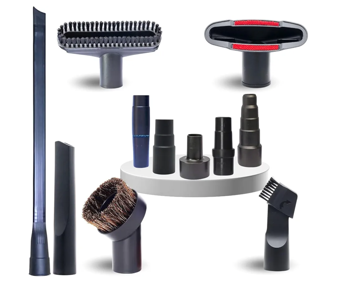 Replacement Vacuum Attachments & Brushes plus Universal Adapter Kit Compatible with Shop Vacs 21/4'' 17/8'' 13/8'' 11/4 Inch Flexible Vacuum Crevice Attachment Tool for Shop Vac Accessories