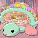 Diamond Painting Kits for Adults, A Cute Cartoon Turtle Bed 5D Diamond Art Painting for Beginners, Full Drill Round DIY Painting, Diamond Dot Gem Art Painting Kits for Home Art Decor, 13.8X13.8 inch