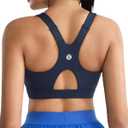 RUNNING GIRL High Impact Sports Bras for Women High Support Molded Cups, Adjustable Straps Sports Bra with Sewn in Pads_WX3106_Navy Blue_XXL