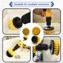 ZIMISI 4PCS Drill Brush Attachment Set, Mult-Purpose Car Wash Brush, Rotary Detailing Brush Set, Car Carpet Cleaner Brushes for Wheel, Grout, Shower, Bathroom, Floor (Yellow)