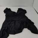 One Piece Swimdress Tummy Control Ruffle Swimsuit for Women Tie Knot Swim Dresses V Neck Bathing Suit Skirt (XX-Large, Black)