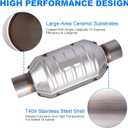 3.0" Universal Catalytic Converter, 3.0 Inch Inlet/Outle Cat Converter with O2 Port and Heat Shield (EPA Compliant)