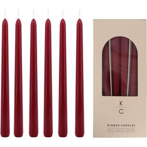 Tapered Dinner Candles - Soy & Paraffin Blend, Dinner Candles with Long-Lasting 7-Hour Burn for Stylish Homes - Candle in Curated Colors Ideal Gift for Hosts, Brides & Event Planners-Merlot (Pack of 6)
