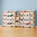 SpaceAid Large Toy Storage Organizer with 24 Bins and 3 Shelves, Toy Organizers Storage Bookshelf, Kids Bin Shelf Box Bookcase for Bedroom Playroom Organization Room Decor, White, 74"w, 3 Shelves, 24 Bins