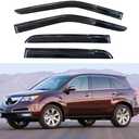 Window Visor Compatible with, 4PC Rain Guard Side Window Vent Deflectors Tape-On Mugen Style, 2007 2008 2009 2010 2011 2012 2013