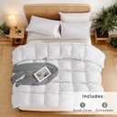 TOCOMOA White Duvet Cover Set King Size, 3 Pieces 100% Washed Microfiber Comforter Cover Bedding Set, Super Soft and Breathable Duvet Cover 104 x 90 Inches with Zipper Closure