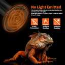 LUCKY HERP 100W Ceramic Heat Emitter, Reptile Heat Bulbs, Ceramic Heat Lamp for Reptiles, Amphibian, Chicken, Dog, Cat (1-Pack)