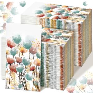 Seajan 200 Pcs Colorful Flowers Paper Guest Napkins Disposable Hand Towels for Bathroom Paper Disposable Guest Towels Napkins for Spring and Summer Wedding Bathroom Birthday Dinner Party