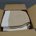 5 Pack Woven Storage Baskets for Shelves, Decorative Basket Organizer Storage Bins for Toys, Books, Clothes, Closet, Nursery, Bathroom – Cotton Rope Shelf Baskets for Organizing, Khaki & White