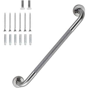 24 Inch Shower Grab Bar 1.25" Dia,Brushed Nickel Anti Slip Bathroom Grab Bar, 304 Stainless Steel Knurled Handicap Grab Bars, Safety Support Handrail, Bath Shower Handle for Elderly Injury Senior