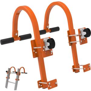 Roof Ladder Hooks,Heavy Duty Steel Extension Ladder Stabilizer for Roof,Ladder Roof Hook with Wheel Extension Ladder Rubber Grip T-Bar for Roof Ridge 2 Pack
