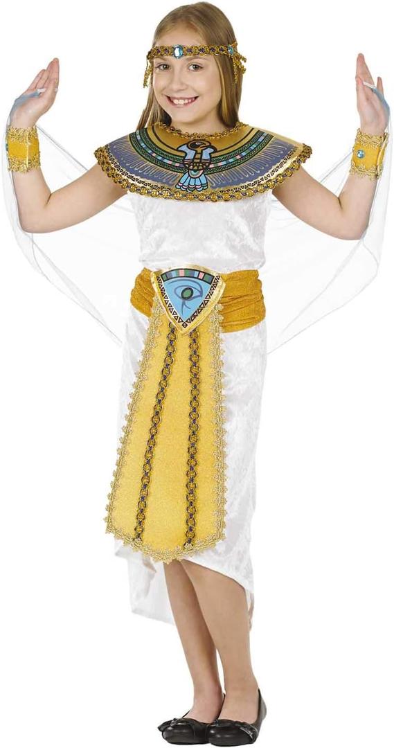 fun shack Kids Cleopatra Costume, Egyptian Dress for Girls, Historical Costume for Kids, Halloween Outfit for Girls (Medium)