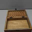 Samhita Mango Wood Decorative Wooden Box with Hinged Lid in Jali Carvings Used as Storage Box Christmas Gifts Items (9" x 6" x 3')
