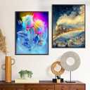 12''x16'' Large 2-in-1 Diamond Art Kit for Adults: Elegant Rose & Classic Train Round Drill Paintings - 5D Full Drill Diamond Art Beginner DIY Craft with Extra 30% Diamonds (Rose and Train Scenes)