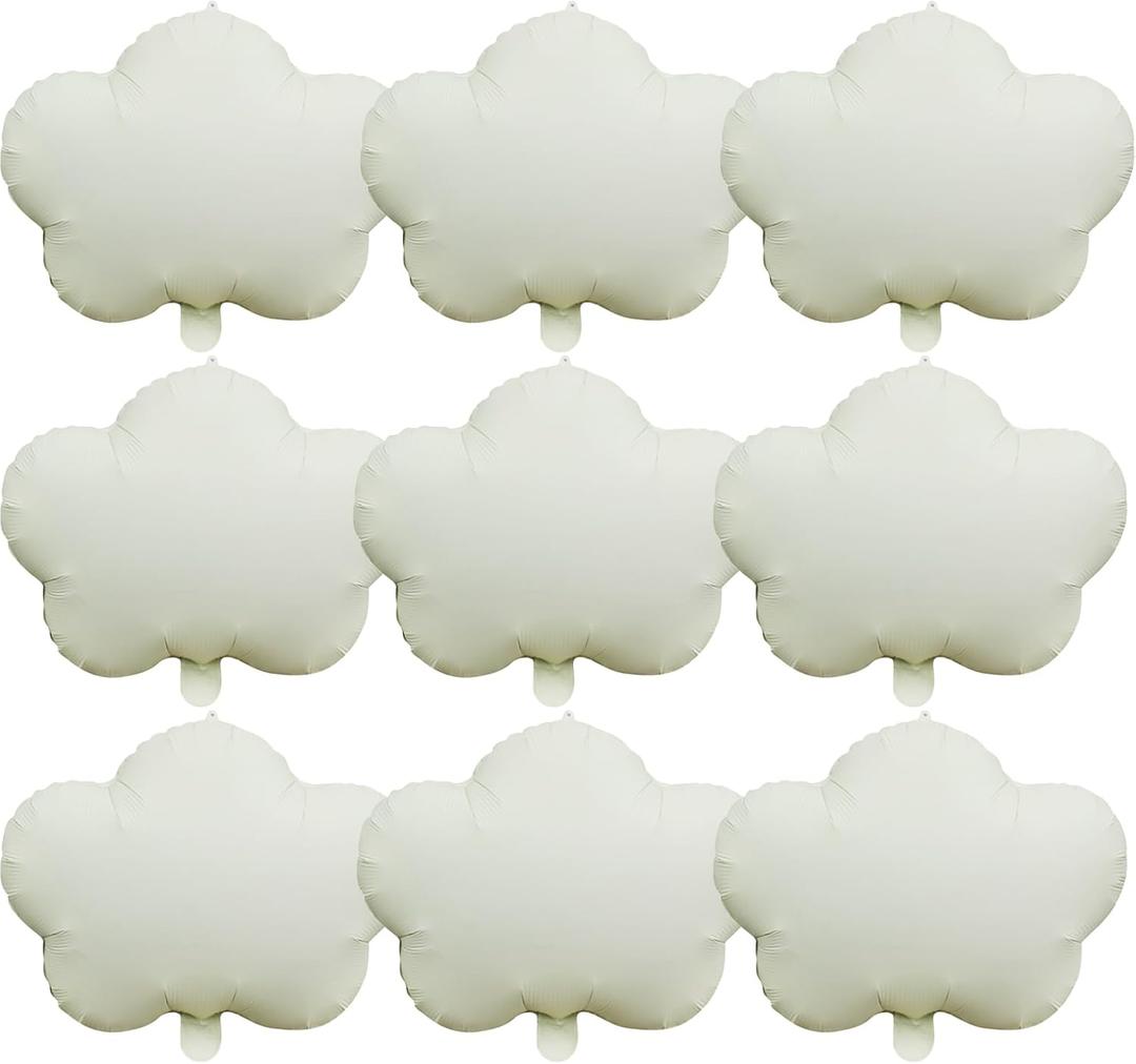 White Cloud Foil Balloons 10 Pcs Cloud Balloons For Birthday Party Baby Shower Wedding Bridal Shower Blue White Themed Party Decorations Supplies