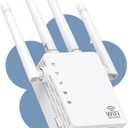 4 - Antenna WiFi Extender Signal Booster, WiFi Extender with 1200Mbps Dual - Band 2.4G&5G, WiFi Booster with 3 Modes & 2 Ethernet Ports, WiFi Repeater with 12880 Sq.ft Coverage 105 Devices
