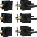 Black Front Door Handle and Deadbolt Set,Door Handles InteriorFront Door Lock SetDoor Locks For Front Door,Dead bolt and Door Handle Set, Square Heavy Duty Exterior Door Knob with Deadbolt,3pack