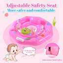 Baby Pool Float for 6-36 Months | Extra Wide Infant Pool Float with UPF50+ Canopy & Toy Play Console | Baby Floatie with Adjustable Safety Seat, Detachable Sunshade, Secure Handle & Safety Leash