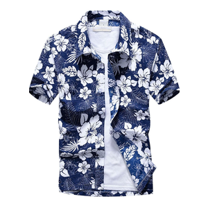 Men's Short Sleeve Shirt Hawaiian Top Beach Thin Button Up Holiday Button Casual Summer XL
