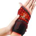 Red Light Cordless Wrist Heating Pad Massage for Carpal Tunnel with 3000mAh Battery,Hand Arthritis,Wrist Pain Relief, Heated Wrist Brace for Left Right Hand, Vibration and Adjustable Heat Settings