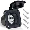 15 Amp Inlet, 125V Shore Power Inlet Power Inlet Port Plug NEMA 5-15P Male Receptacle RV Flanged Inlet with Waterproof Covers 2 Pole 3-Wire ETL Approved (No Cord)