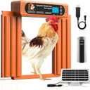Automatic Chicken Coop Door Solar Powered, Extra Large Size, Anti-Pinch Design, Battery Powered Auto Chicken Door with Timer & Light Sensor, Solar Chiken Coop Door with Remote Control (50-100M) (13.8"L x 16.8"H, Orange)