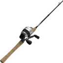 Zebco 33 Cork Reel and Fishing Rod Combo, Graphite Rod with Cork Handle, QuickSet Anti-Reverse Fishing Reel with Bite Alert, Black