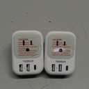 UK Adapters for Travel 2 Pack, TESSAN Type G US to UK Plug Adapter with 4 Outlets 3 USB Charger(1 USB C PD 20W), Power Adaptor for USA to Ireland Scotland Dubai Hong Kong England British Kenya London