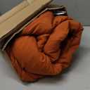 Love's cabin Seersucker Terracotta Queen Comforter Set, 7-Piece All Season Lightweight Bed in a Bag Bedding Set with Comforter, Flat Sheet, Fitted Sheet, Pillowcases and Shams