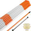 DGSL 30PCS Driveway Markers, 48in Driveway Reflectors on Poles Orange Fiberglass Snow Stakes with Reflective Tape for Easy Visibility, with Protection Gloves and Drill Bit for Parking Lots, Walkways