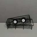 Suction Cup Shower Caddy Bathroom Caddies Storage Combo Organizer, No Damage Suction Cup, Rustproof Wire Basket for Kitchen Bathroom, Black, Pack of 2 (13"x5", 12"x4.5")