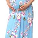 Xpenyo Maternity Maxi Dress Women Casual Wrap Long Baby Shower Pregnancy Dresses, Large