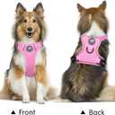 PoyPet Reflective Soft Breathable Mesh Dog Harness No Choke Double Padded Vest Adjustable(Light Pink,XL)
