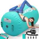 CZGBRO Air Roller Gymnastics Barrel Inflatable Tumbling Roller Air Mat Octagon Mat with Electric Pump for Backhandspring Training Cheerleading Home Use (3.3ftx23.6inch, Green)