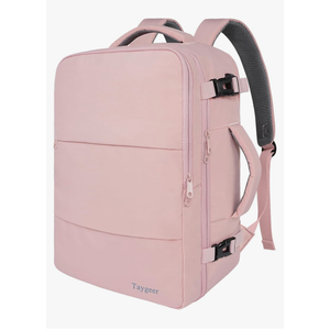 Taygeer Travel Backpack for Women, Carry On Backpack with USB Charging Port & Shoe Pouch, TSA 15.6inch Laptop Mochila Flight Approved, Nurse Bag Casual Daypack for Weekender Business Hiking, Pink