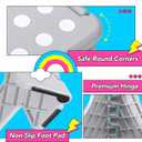 Delxo Folding Step Stool, 11 inch Non-Slip Foldable Stools for Kids & Adults Up to 300 LBS, Step Stool with Handle, Lightweight for Kitchen, Bathroom, Bedroom, Garden, Grey, 1PC (Gray)